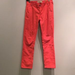 Anthropologie coral chino trouser